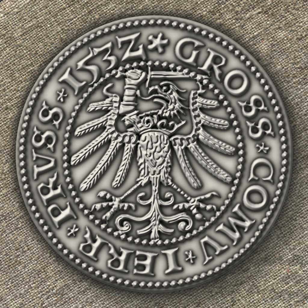Kopia monety (grosz) Zygmunta Starego z 1532 r.